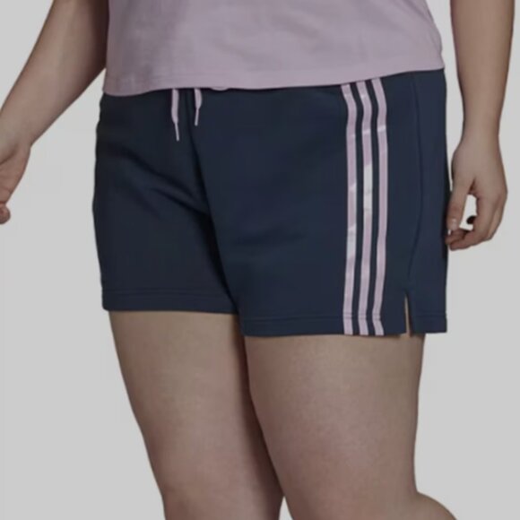 adidas Pants - Adidas x Zoe Saldana Size 2X Blue w Pink Stripes French Terry Shorts NWT